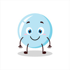Cute smile expression of bubble cartoon character