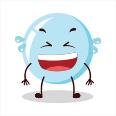 Cute laugh out loud expression of bubble cartoon character