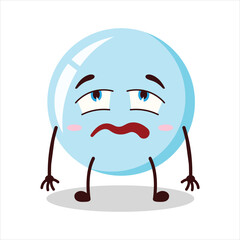 Cute bored expression of bubble cartoon character