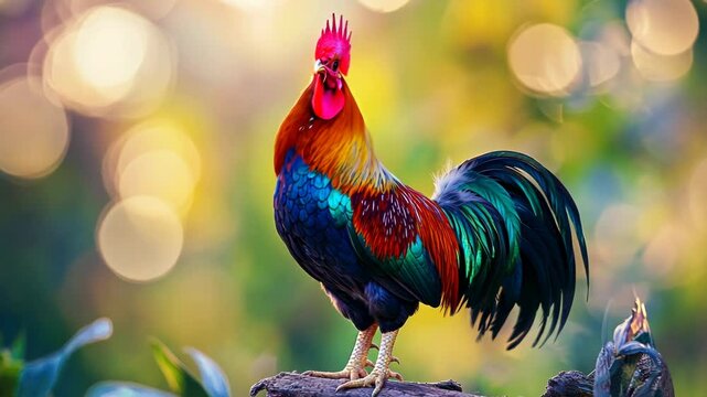 Majestic Rooster on Perch