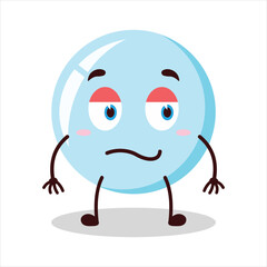Cute silent expression of bubble cartoon character