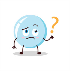 Cute curious expression of bubble cartoon character