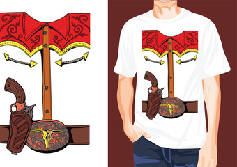 Fototapeta premium Cowboy Costume All Over t-shirt design unique idea