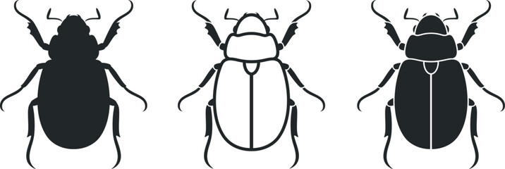 Scarab beetle logo. Isolated scarab beetle on white background