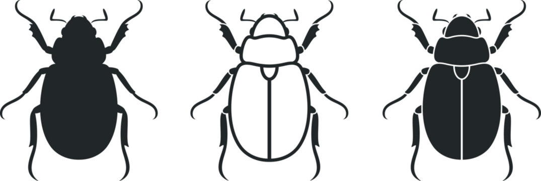Scarab beetle logo. Isolated scarab beetle on white background