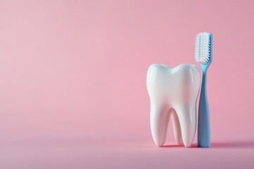 Visuals promoting dental care and oral hygiene, emphasizing brushing teeth twice a day