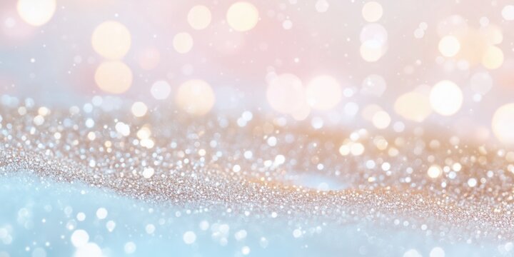 Classic background with gold glitter - selective focus and bokeh, soft gradient transition, pastel colors. Blue polarizing pearlescent shimmer, sparkling sequin glitter backgrounds