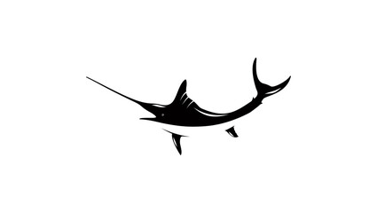 Swordfish emblem, black isolated