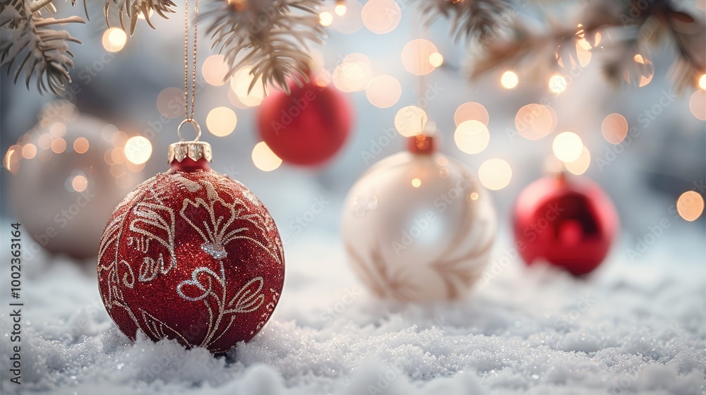 Poster The minimalist style New Year decoration with the background of bokeh garland is symbolic of the new year.