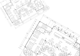 Floor plan designed building on the drawing.