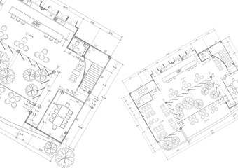 Floor plan designed building on the drawing.