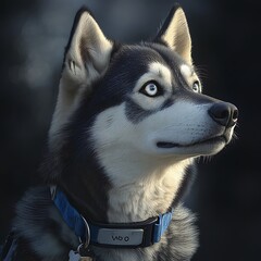 Dog with adorable face and collar quote picture