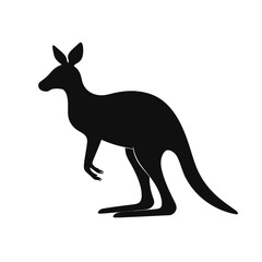 Fototapeta premium black silhouette of a kangaroo