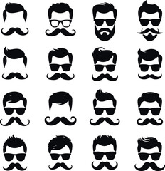 Monochrome Cosmonaut Bearded Men Icon Concept Vector Illustration Design On Isolated White Background