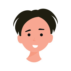 face man character illustration design stock. face and hair different. People avatar illustration