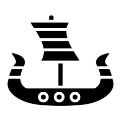 Viking Ship Icon Style