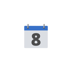 Calendar icon 8 isolated on transparent Background
