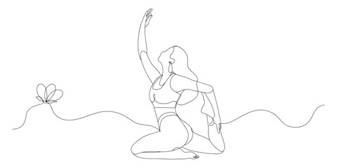 Girl Yoga Flower