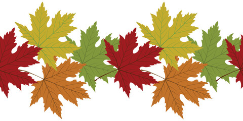 Seamless pattern of maple leaves. Vector illustration.