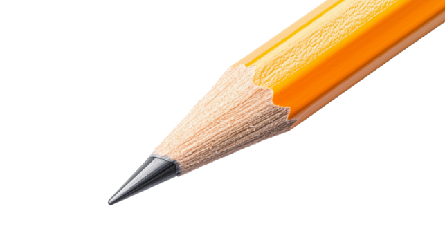 Pencil isolated on transparent or white background