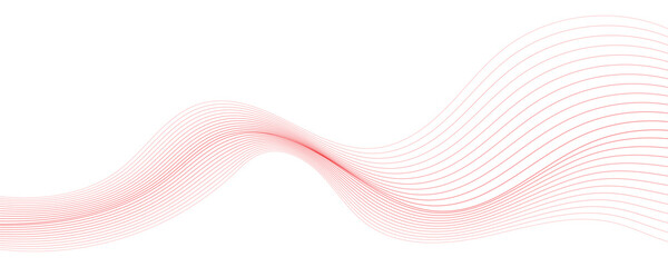 abstract vector red wave lines on white background	
