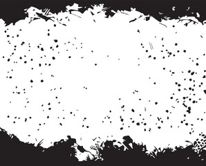 White rice in black on transparent background. Organic texture. Silhouette of rice flakes, spread on the flat surface or table