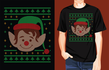 Elf Christmas t-shirt design unique idea