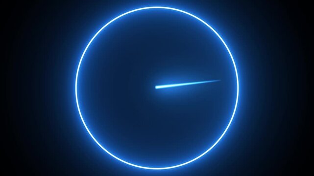 a clock made of light blue color and black background
