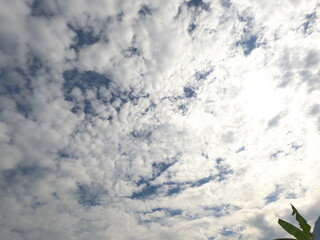 Blue sky and White cloud nature background
