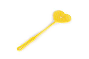 Fly swatter yellow isolated on white background
