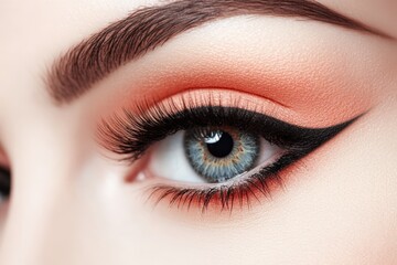 Obraz premium Long Lashes. Perfect Make-up with Extreme Eyelash Length in Beautiful Female Eye