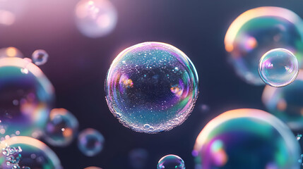 Fototapeta premium Abstract Background with Rainbow Bubbles
