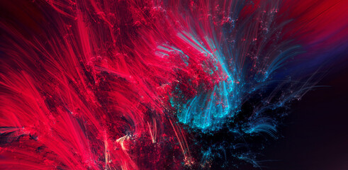 Art dynamic background with bright paint smears. Abstract color painting. Vibrant artistic strokes in motion spiral. Fractal artwork for creative graphic design