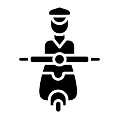 Police Officer On Scooter Icon Style