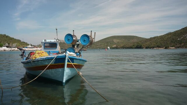 fishing boat in the fishing village of Pirgi Lesbos, Greece