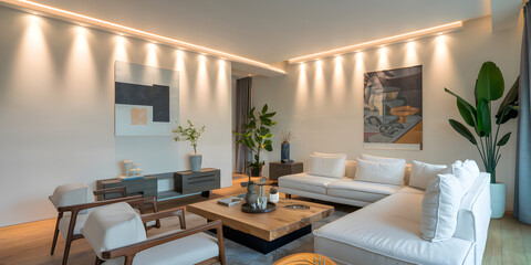 modern living room design beautiful ambiance with led lights