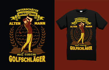 Golf male German text t-shirt design