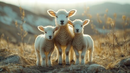 herd of sheep in winter