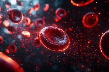 A Single Red Blood Cell Floating in a Stream of Blood