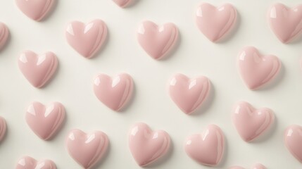 Obraz premium Pink heart-shaped patterns on light background