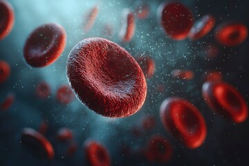 A Close-Up View of a Single Red Blood Cell Surrounded by Others