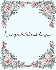 Delicate watercolor flower frame with a heartfelt message for special occasions