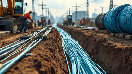Engineers working on construction site