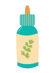 Bottle with aroma oil vector illustration on white background