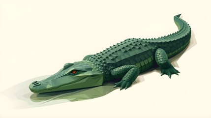 Geometric Crocodile, Emerald Scales