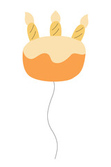 Birthday cake balloon vector flat illustration