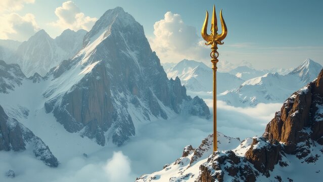 Lord shiva's weapon trishool in ice