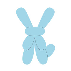Rabbit made of balloon vector flat illustration