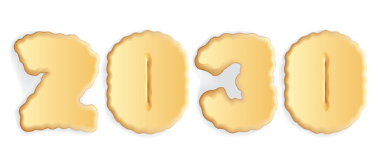 New year figures from cakes. Vector drawing