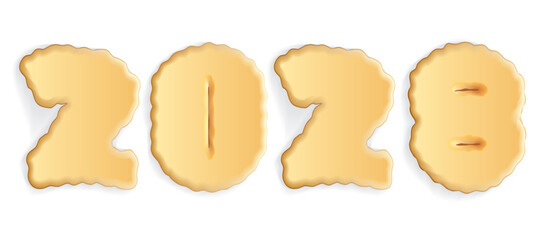 New year figures from cakes. Vector drawing